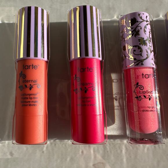 Tarte Lippie Lingerie Lipsurgence Matte Lip Tint Gloss Satin Set of 7 Minis NIB - Picture 2 of 9